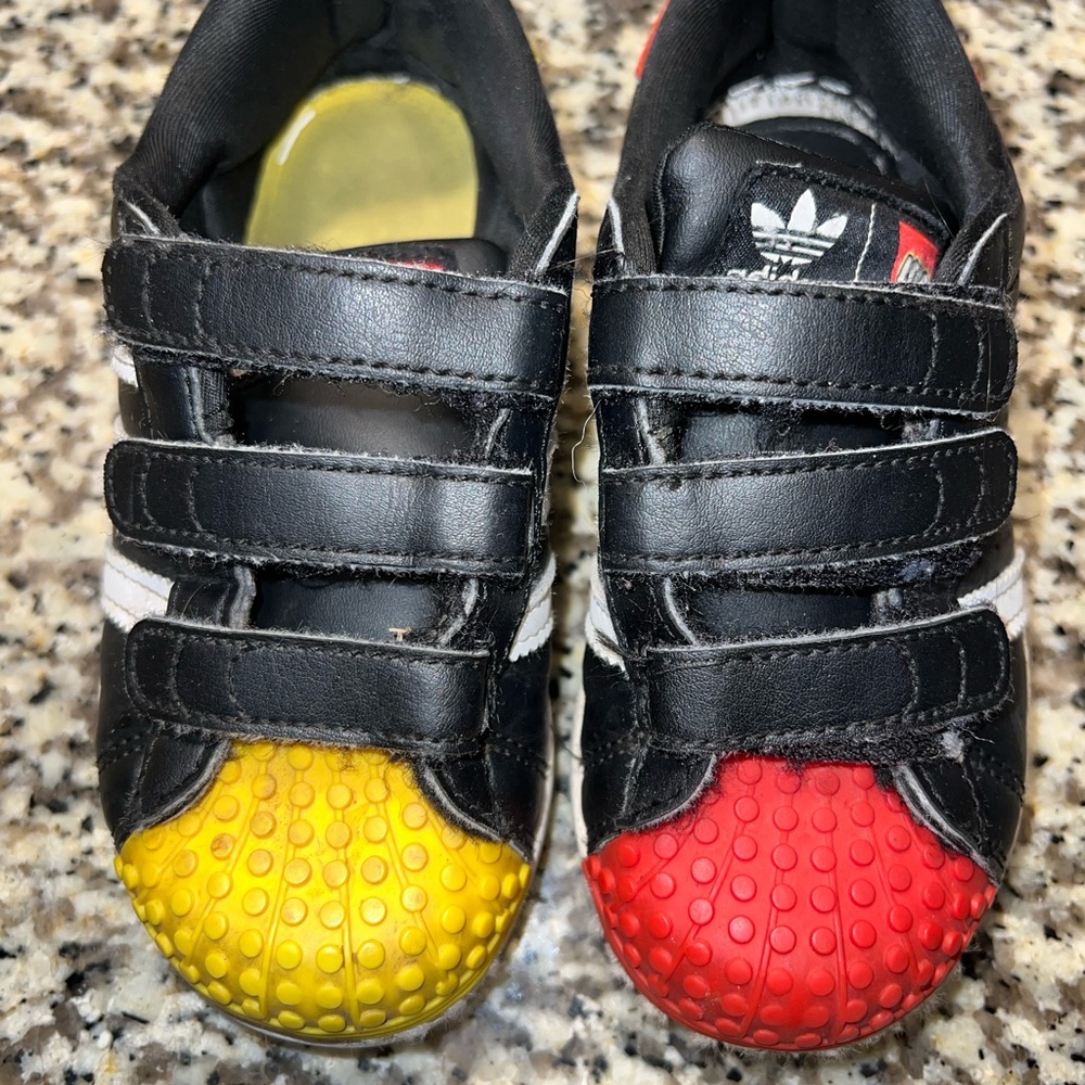Adidas Black and Red Sneakers with Velcro Straps